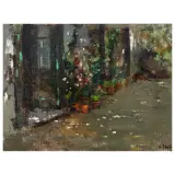 Vincenzo Irolli, Veranda, oil on canvas laid down on cardboard