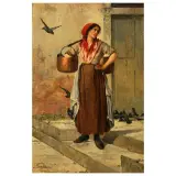 Antonietta Brandeis, Peasant Girl, oil on canvas