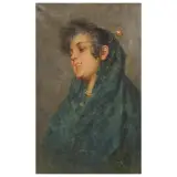 Salvatore Postiglione, Female Portrait, oil on canvas