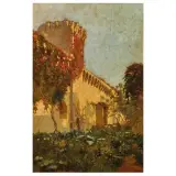 Adolfo Tommasi, Castle In Tuscany, oil on panel