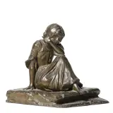 Edoardo Lionetti, Seated Girl, bronze