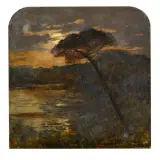 Oscar Ghiglia, Nocturne On The Sea, oil on cardboard
