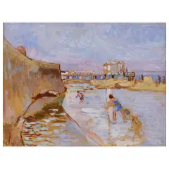 To The Sea by Ulvi Liegi, oil on cardboard, offered Mar 2025