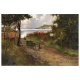 Carlo Brancaccio, Farmers By The Sea, oil on canvas