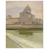 Galileo Chini, The Church Of Cestello, oil on plywood