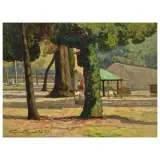 Gino Romiti, The Greenhouse, oil on faesite