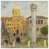 Galileo Chini, Rome, oil on plywood
