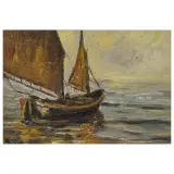 Carlo Follini, Marine, oil on panel