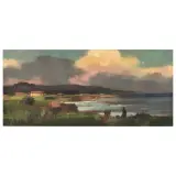 Livorno Seafront Panorama by Renato Natali, oil on panel, offered Mar 2025