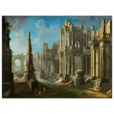 Pietro Cappelli, Architectural Capriccio, oil on canvas