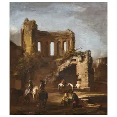 Leonard Bramer, Draftsmen In Villa Adriana, oil on canvas