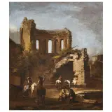 Leonard Bramer, Draftsmen In Villa Adriana, oil on canvas