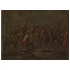 Leonard Bramer, Joseph Sold By His Brothers, oil on slate