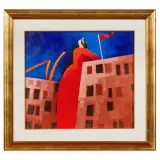 Emilio Tadini, Oltremare, acrylic on canvas