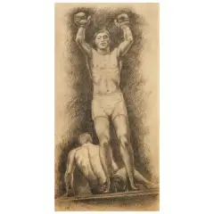 Ubaldo Oppi, Il Pugilatore 1924, charcoal on paper