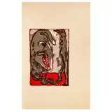 Emil Nolde, Fabelwesen 1926 colored, lithograph
