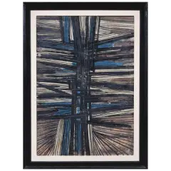 Mario Nuti, Composition 1956, oil on masonite