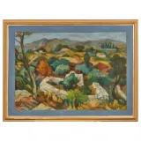 Gianbecchina, Landscape 1942, oil on cardboard