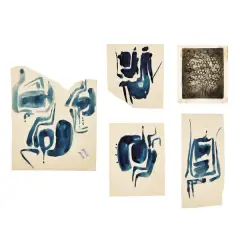 Philippe Hiquily, I. Four sketches, watercolor on paper