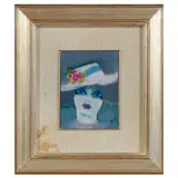 Renato Borsato, Girl with hat, oil on canvassed cardboard