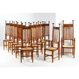 Alberto Issel, Ten Chairs And A Throne Carved, WOOD