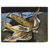 Untitled by Renato Guttuso, Pannocchia di grano e drappo azzurro, offered Dec 2024