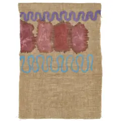 Tre segni 1982 by Giorgio Griffa, acrylic on juta canvas, offered Dec 2024