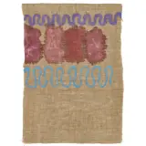 Giorgio Griffa, Tre segni 1982, acrylic on juta canvas