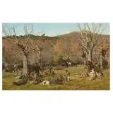 Eugenio Cecconi, Hunting Gathering, oil on canvas