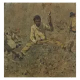 Alceste Campriani, Stone Breaker, oil on panel