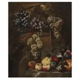 Michelangelo Cerquozzi, Untitled, BLACK AND WITHE GRAPES WITH APPLES