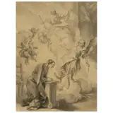 Giambattista Piazzetta, The Annunciation, black chalk