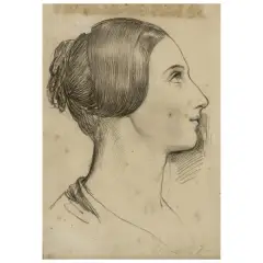 Francesco Sabatelli, Female Profile, black pencil