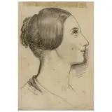 Francesco Sabatelli, Female Profile, black pencil