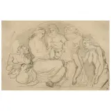 Andrea Appiani Milano, Study For Phresco, black chalk