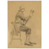 Federico Zandomeneghi, Attributed to Federico Zandomeneghi, attributed to Federico Zandomeneghi THE VIOLINIST pencil nera