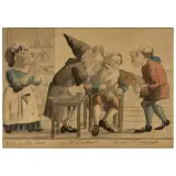 Angiolo Tricca, Caricature Of Doctors, brown ink and watercolours
