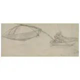 Duilio Cambellotti, Fisherman, black chalk
