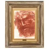 Pietro Annigoni, Head Of An Old Man, red chalk