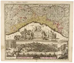 Republicae Genuensis Dominium by Mätthaeus Seutter, engraving, offered Nov 2024