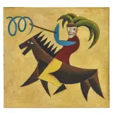 Georghi Moseev, Jester, oil on canvas applied on board