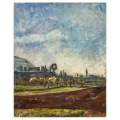 Landscape by Arturo Tosi, oil on canvas, offered Nov 2024