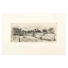 Paesaggio dell'Appennino 1953 by Paolo Manaresi, etching, offered Nov 2024