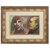 Mino Maccari, Couple 1954, oil on board