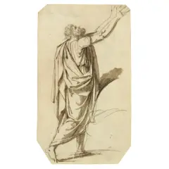 Figure Study by Françoise Xavier Fabre, black chalk, offered Nov 2024