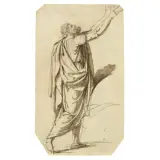 Françoise Xavier Fabre, Figure Study, black chalk
