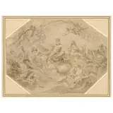 Corrado Giaquinto, Attributed to Corrado Giaquinto, Attributed to Corrado Giaquinto GODS OF OLYMPUS black chalk