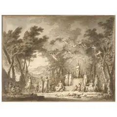 An Offering Scene by Giuseppe Bossi, black chalk, offered Nov 2024