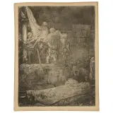 Descent From The Cross by Rembrandt Harmensz van Rijn, etching, offered Nov 2024