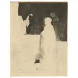Artist Drawing A Model by Rembrandt Harmensz van Rijn, engraving, offered Nov 2024